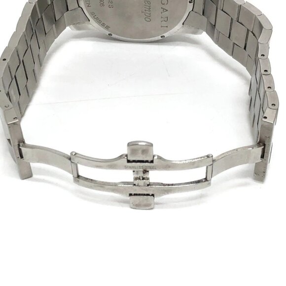 BVLGARI ST42S Solo tempo Quartz Men\'s Watch Round Wristwatch SS Silver main image 15